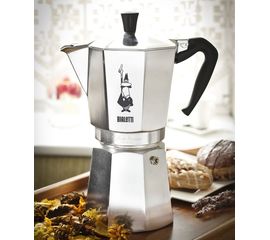 Гейзерная кофеварка MOKA EXPRESS на 3 чашки 120 мл, черная/серебро, алюминий, Bialetti, фото 1