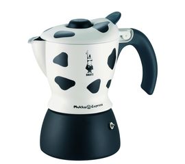Гейзерная кофеварка MUKKA EXPRESS MACULATA на 2 чашки 220 мл, бело-черная, алюминий, Bialetti, фото 1