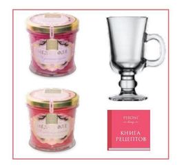 Набор Комплимент №5 (Мёд-суфле 2х250г + бокал для глинтвейна + книга рецептов), Peroni Honey, фото 1