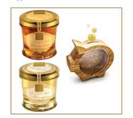 Набор Honey Gold №5 (Чистый мед Липа амурская 290гр, Гречишный с сотами 290г, копилка деревянная), Peroni Honey, фото 1
