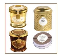 Набор Honey Gold №6 (Чистый мед Липа амурская 290гр, Гречишный с сотами 290г, Чай Масала со специями 70г, эко-свеча Кофе с корицей), Peroni Honey, фото 1