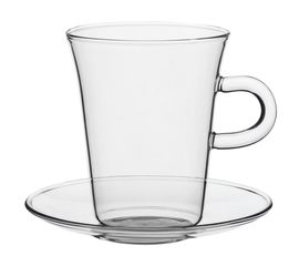 Чашка с блюдцем Glass Duo, 250 мл, прозрачная, стекло, фото 1
