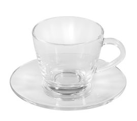 Чайная пара Classic Glass, 260 мл, прозрачная, стекло, фото 1