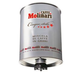 Кофе в зернах CINQUE STELLE "5 звезд" 90% арабика/10% робуста, жестяная банка 3 кг, Molinari, фото 1