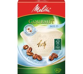 Фильтры бумажные для заваривания кофе Gourmet Mild, 1х4/80, белые, Melitta, фото 1