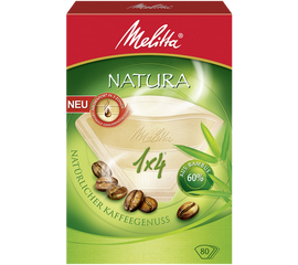 Фильтры бумажные для заваривания кофе Natura, 1х4/80, белые, Melitta, фото 1