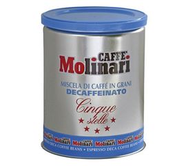 Кофе молотый Decaffeinato, без кофеина, жестяная банка 250 г, Molinari, фото 1