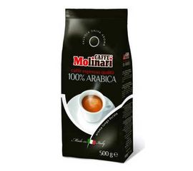 Кофе в зернах 100% Arabica, пакет 0.5 кг, Molinari, фото 1