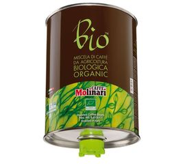 Кофе в зернах Bio Organic, 95% арабика/5% робуста, жестяная банка 3 кг, Molinari, фото 1