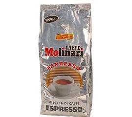 Кофе в зернах Espresso, 60% арабика/40% робуста, пакет 1 кг, Molinari, фото 1