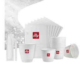 Набор для офиса (200 шт: сахар, ложки, пластиковые стаканы, салфетки), Illy, фото 1