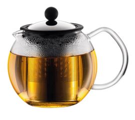 Чайник заварочный с металлическим прессом Assam, 500 мл, хром, стекло, Bodum, фото 1