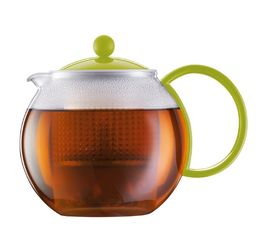 Чайник заварочный с пластиковым прессом Assam, 1 л, зелёный, стекло/пластик, Bodum, фото 1