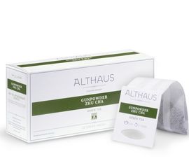 Чай зеленый для чайника Gunpowder Zhu-Cha (Жу-Ча Ружейный порох), 20 пак., Grand Packs, Althaus, фото 1