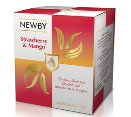 Чай черный Манго и Клубника, картонная упаковка 100 г, Newby, фото 1
