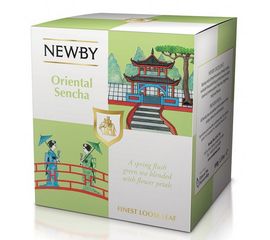 Чай зеленый Восточная сенча, картонная упаковка 100 г, Newby, фото 1