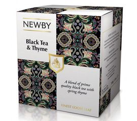 Черный чай с чабрецом, картонная упаковка 100 г, Newby, фото 1