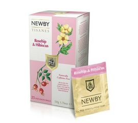 Чай фруктовый шиповник и гибискус, 25 пакетиков, Newby, фото 1