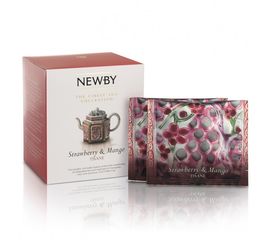 Чай фруктовый Клубника и манго, 15 пирамидок, Newby, фото 1