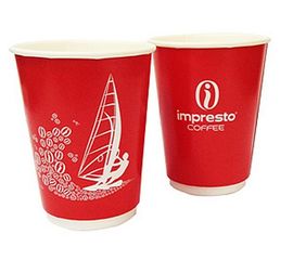 Стакан бумажный 2-хслойный одноразовый, 350 мл, Impresto, фото 1
