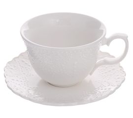 Чайная пара Vivien, 250 мл, белая, фарфор, Walmer, фото 1