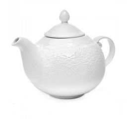 Чайник заварочный Emily, 1 л, белый, фарфор, Walmer, фото 1