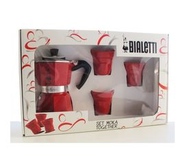 Подарочный набор: MOKA Together 3п. + 3 красных стаканчика, Bialetti, фото 1