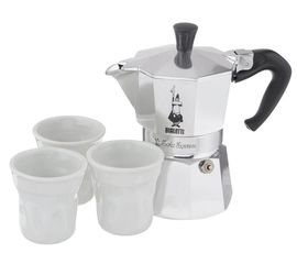 Подарочный набор: MOKA Together 3п. + 3 белых стаканчика, Bialetti, фото 1