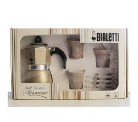 Подарочный набор: DAMA Glamour жемчужная 3п. + 3 стаканчика + 3 ложки, Bialetti, фото 1
