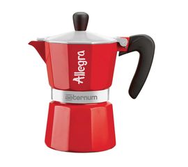Гейзерная кофеварка ALLEGRA, на 3 чашки, красная, алюминий, Bialetti, фото 1