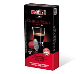 Кофе в капсулах для кофемашин Nespresso Rosso, 70% Арабика / 30% Робуста​, 10 шт. по 5 г, Molinari, фото 1