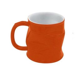 Мятая кружка керамическая, 320 мл, оранжевая, Ceraflame, фото 1