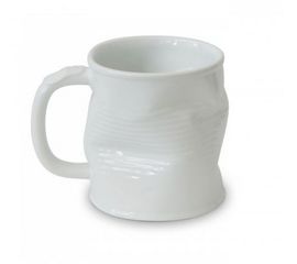 Мятая кружка керамическая, 320 мл, белая, Ceraflame, фото 1