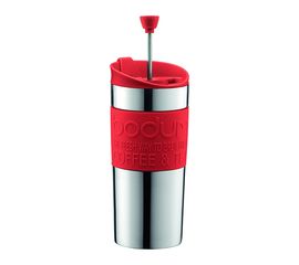 Кружка дорожная с прессом Travel, 350 мл, красная, сталь/пластик, Bodum, фото 1