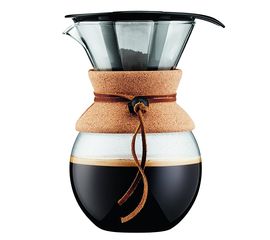 Кофейник с фильтром Pour Over, 1 л, пробковый, стекло, Bodum, фото 1