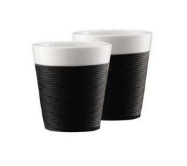 Набор кружек Pavina с силиконовым ободком, 170 мл, 2 шт., черные, фарфор, Bodum, фото 1