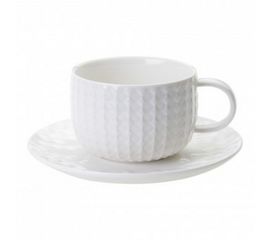 Чайная пара Sapphire, 250 мл, белая, фарфор, Walmer, фото 1