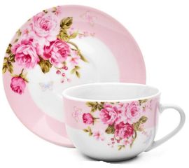 Чайная пара Mirabella Pink, 220 мл, фарфор, Walmer, фото 1