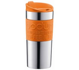Кружка дорожная Travel, 350 мл, оранжевая, нержавеющая сталь, Bodum, фото 1