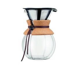 Кофейник с фильтром POUR OVER с двойными стенками, тритан. покрытие, 1 л, пробковый, Bodum, фото 1