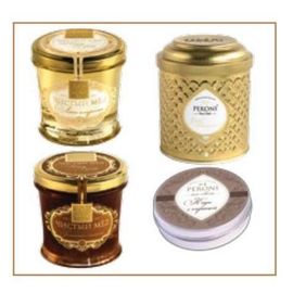 Набор Honey Gold №6 (Чистый мед Липа амурская 290гр, Гречишный с сотами 290г, Чай Масала со специями 70г, эко-свеча Кофе с корицей), Peroni Honey, фото 1