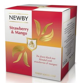 Чай черный Манго и Клубника, картонная упаковка 100 г, Newby, фото 1