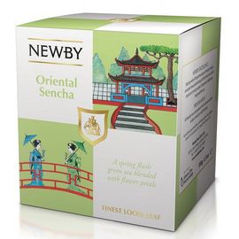 Чай зеленый Восточная сенча, картонная упаковка 100 г, Newby, фото 1