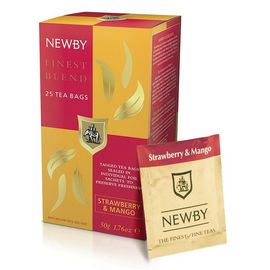 Чай черный с манго и клубникой Finest Blend, 25 пакетиков, Newby, фото 1