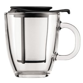 Кружка с фильтром BODUM YO-YO, 350 мл, черная, стекло, Bodum, фото 1