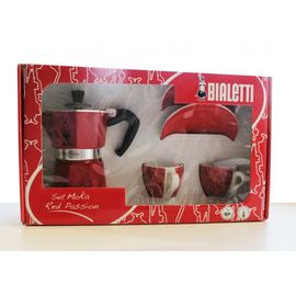 Подарочный набор: MOKA RED PASSION красная 3 чашки + 2 красные кофейные пары, Bialetti, фото 1