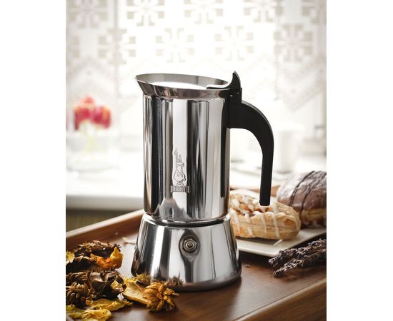 Гейзерная кофеварка Venus Elegance на 6 чашек 240 мл, стальная, нержавеющая сталь, Bialetti, фото 1