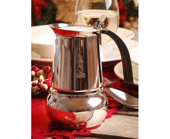 Гейзерная кофеварка KITTY Nera на 4 чашки 240 мл, стальная, нержавеющая сталь, Bialetti, фото 1