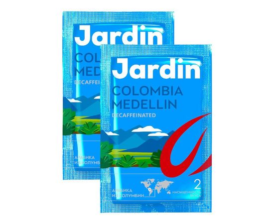 Кофе растворимый порционный Colombia Medellin декофеинизированный, 100 пакетиков по 2 г, Jardin, фото 1