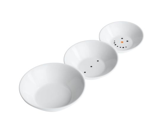 Набор тарелок «Снеговик», 3 шт., белые, фарфор, фото 1